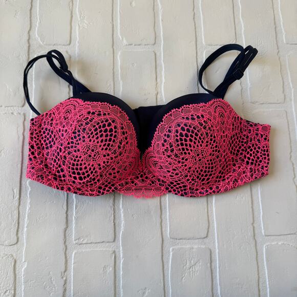 Victoria's Secret Very Sexy Multiway /Multi Option Navy Blue Hot Pink Bra 36C - Picture 1 of 5